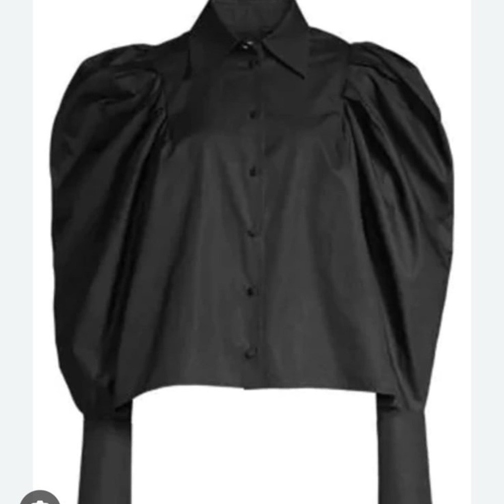 Khaite Brianne Puff-sleeve Button-down Blouse In Black